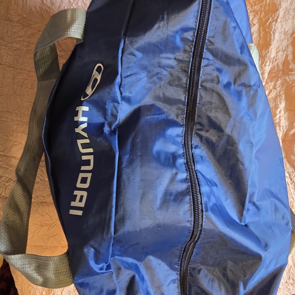 Blue and Gray Holiday Tote Bag - Picture 2 of 3